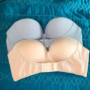 2 Double Band Strapless Push-up Bras! 30A NWOT